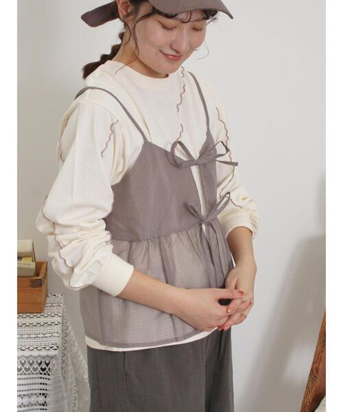 Samansa Mos2（サマンサ モスモス）の「メローインナーSETシアービスチェ（シャツ/ブラウス・レディース・ブラック/カーキ/オフホワイト/モカ・F）」の17枚目の写真