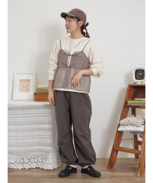 Samansa Mos2（サマンサ モスモス）の「メローインナーSETシアービスチェ（シャツ/ブラウス・レディース・ブラック/カーキ/オフホワイト/モカ・F）」の18枚目の写真