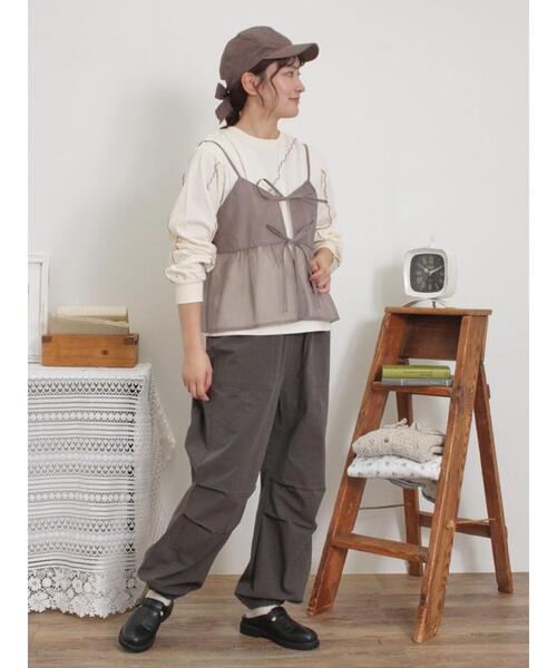 Samansa Mos2（サマンサ モスモス）の「メローインナーSETシアービスチェ（シャツ/ブラウス・レディース・ブラック/カーキ/オフホワイト/モカ・F）」の20枚目の写真