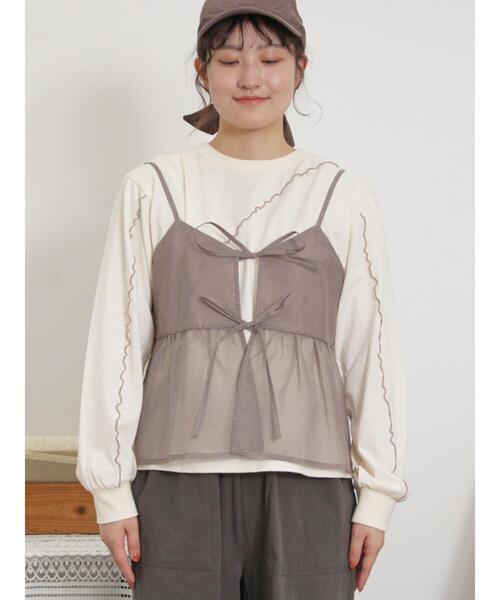 Samansa Mos2（サマンサ モスモス）の「メローインナーSETシアービスチェ（シャツ/ブラウス・レディース・ブラック/カーキ/オフホワイト/モカ・F）」の21枚目の写真