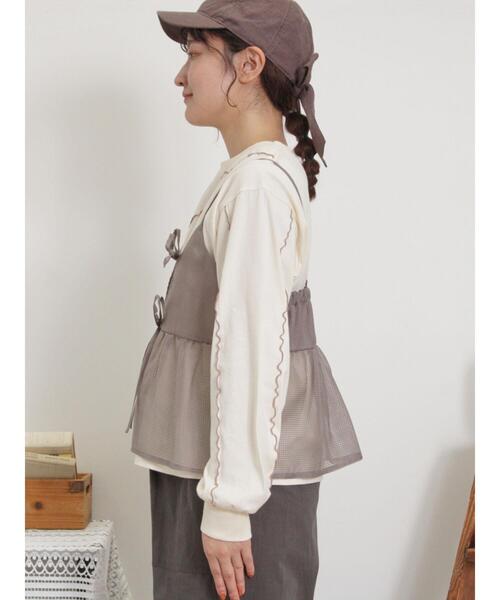 Samansa Mos2（サマンサ モスモス）の「メローインナーSETシアービスチェ（シャツ/ブラウス・レディース・ブラック/カーキ/オフホワイト/モカ・F）」の22枚目の写真