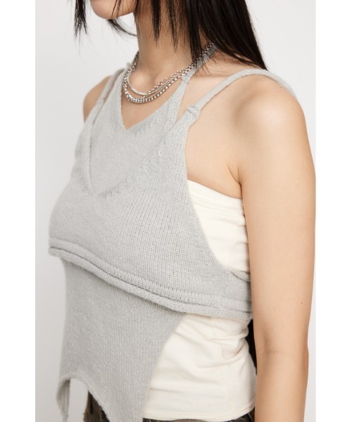 LAGUA GEM（ラグアジェム）の「2PIECE KNIT ビスチェキャミソール（キャミソール・レディース・グレー/ホワイト/ライトブルー・FREE）」の18枚目の写真