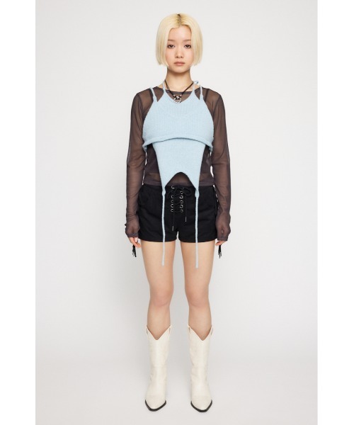 LAGUA GEM（ラグアジェム）の「2PIECE KNIT ビスチェキャミソール（キャミソール・レディース・グレー/ホワイト/ライトブルー・FREE）」の11枚目の写真