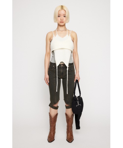 LAGUA GEM（ラグアジェム）の「2PIECE KNIT ビスチェキャミソール（キャミソール・レディース・グレー/ホワイト/ライトブルー・FREE）」の7枚目の写真