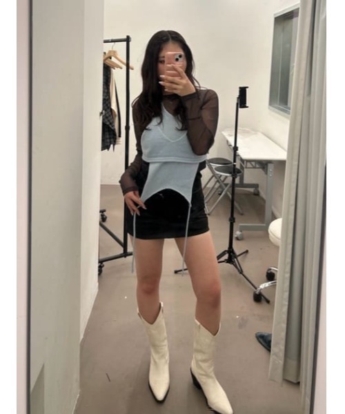 LAGUA GEM（ラグアジェム）の「2PIECE KNIT ビスチェキャミソール（キャミソール・レディース・グレー/ホワイト/ライトブルー・FREE）」の21枚目の写真