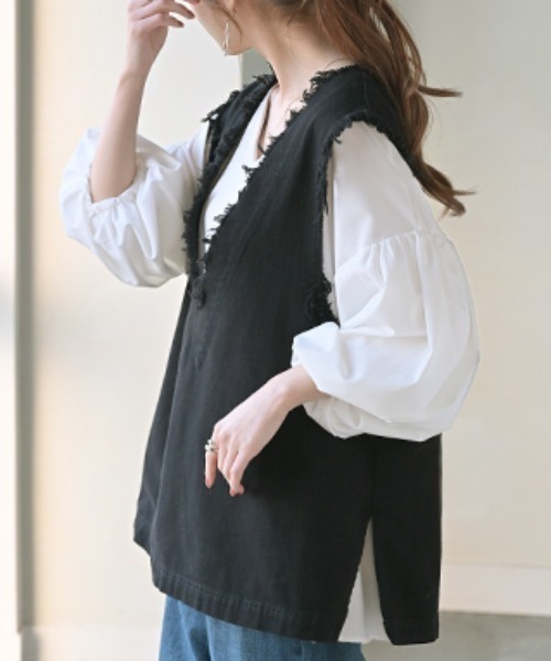 HUG.U(ハグユー)の「シワになりにくい 美・楊柳シャツ 半袖ver.(シャツ/ブラウス・レディース・ホワイト/イエロー/ブラック/テラコッタ/ブルー/サンドベージュ・FREE)」の19枚目の写真