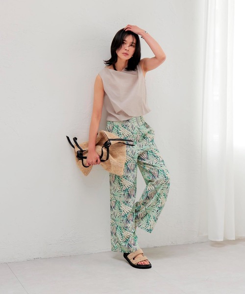 Jines（ジネス）の「ペーパークロスツイストノースリブラウス【セットアップ可】（シャツ/ブラウス・レディース・キャメル/グレー・38）」の10枚目の写真