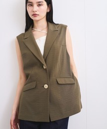 【セットアップ対応】サイド深スリットジレベスト