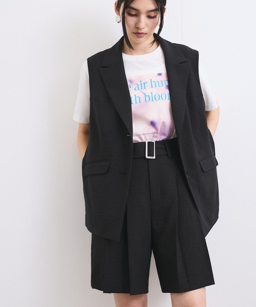 VIS（ビス）の「【セットアップ対応】サイド深スリットジレベスト（ベスト・レディース・ブラック/グリーン系その他2・FREE）」の2枚目の写真