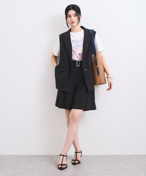 VIS（ビス）の「【セットアップ対応】サイド深スリットジレベスト（ベスト・レディース・ブラック/グリーン系その他2・FREE）」の13枚目の写真