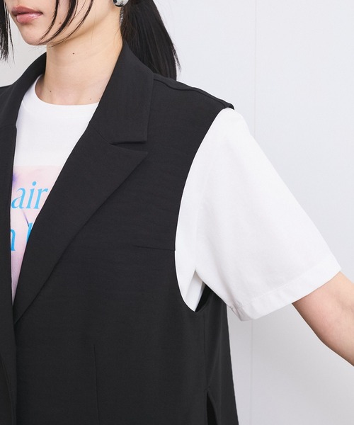 VIS（ビス）の「【セットアップ対応】サイド深スリットジレベスト（ベスト・レディース・ブラック/グリーン系その他2・FREE）」の18枚目の写真