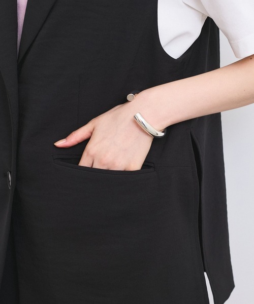 VIS（ビス）の「【セットアップ対応】サイド深スリットジレベスト（ベスト・レディース・ブラック/グリーン系その他2・FREE）」の20枚目の写真