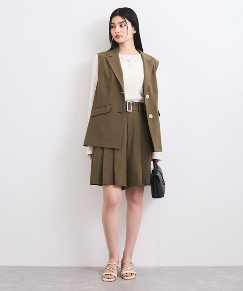 VIS（ビス）の「【セットアップ対応】サイド深スリットジレベスト（ベスト・レディース・ブラック/グリーン系その他2・FREE）」の6枚目の写真