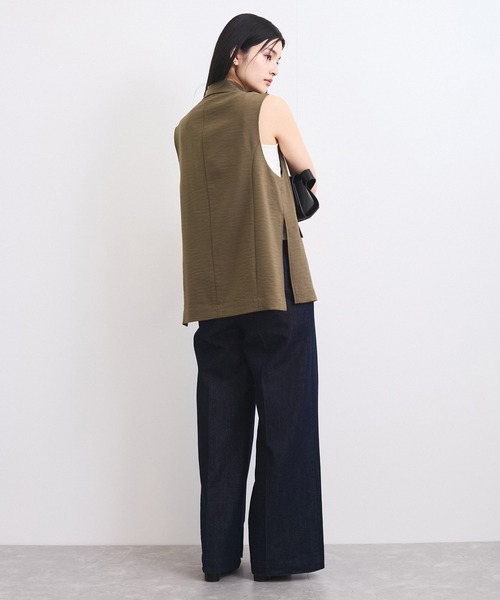 VIS（ビス）の「【セットアップ対応】サイド深スリットジレベスト（ベスト・レディース・ブラック/グリーン系その他2・FREE）」の8枚目の写真