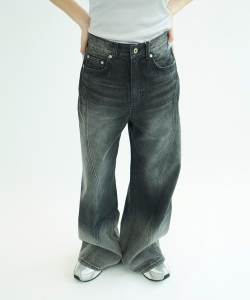 Kijun(キジュン)の「Kijun/キジュン Orbit Jeans(スラックス・レディース・ブラック/サックスブルー・SMALL)」の20枚目の写真