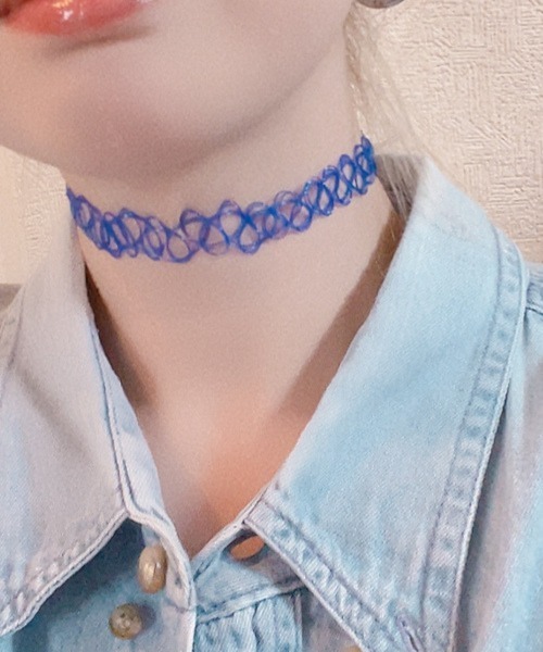 ワイヤータトゥーチョーカー/Y2K 平成ギャル 推しカラー（MA/EK277