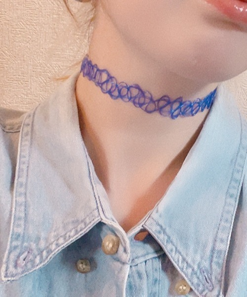ワイヤータトゥーチョーカー/Y2K 平成ギャル 推しカラー（MA/EK277