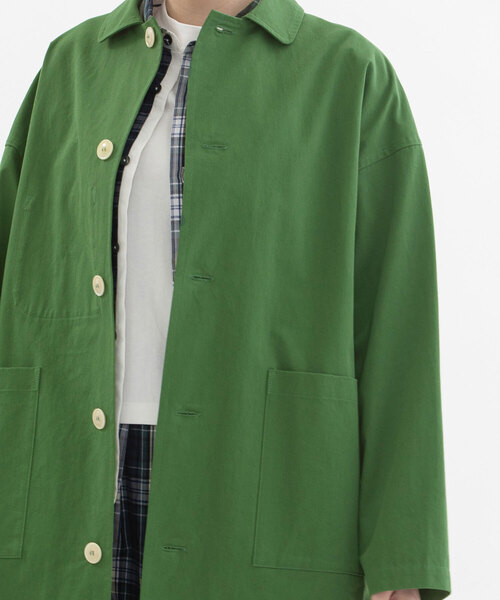 nop de nod(ノップドゥノッド)の「コットンツイルバックロゴラボコート(unisex)(その他アウター・レディース・グレー系/ブラック/グリーン/ライトグリーン/ブラック系その他/ブルー/ベージュ・M)」の12枚目の写真