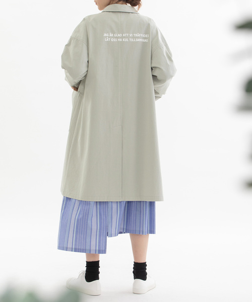 nop de nod(ノップドゥノッド)の「コットンツイルバックロゴラボコート(unisex)(その他アウター・レディース・グレー系/ブラック/グリーン/ライトグリーン/ブラック系その他/ブルー/ベージュ・M)」の15枚目の写真