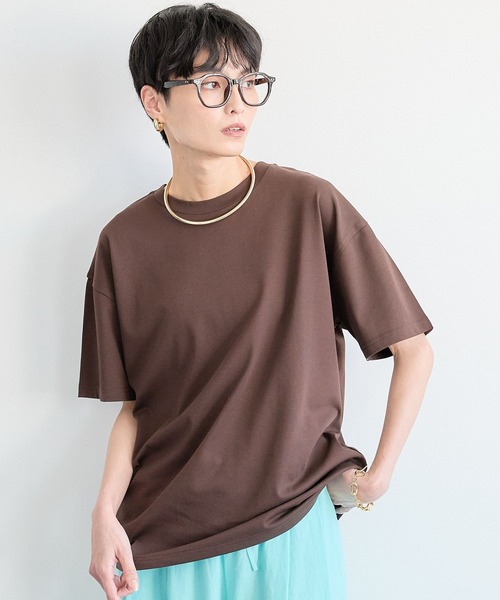 BARNYARDSTORM（バンヤードストーム）の「BARNYARDSTORM / GIZAコットンTシャツ【汗染み軽減】【『ネルソンさん』YouTubeご紹介アイテム】（Tシャツ/カットソー・レディース・ホワイト/ブラウン/ピンク/チャコールグレー/ベージュ・S/M）」の4枚目の写真