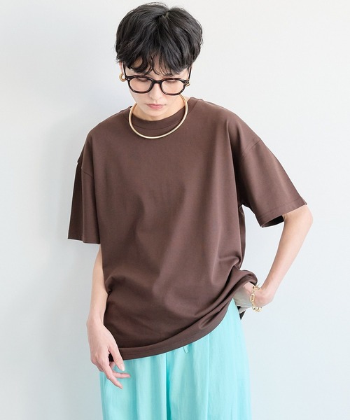 BARNYARDSTORM（バンヤードストーム）の「BARNYARDSTORM / GIZAコットンTシャツ【汗染み軽減】【『ネルソンさん』YouTubeご紹介アイテム】（Tシャツ/カットソー・レディース・ホワイト/ブラウン/ピンク/チャコールグレー/ベージュ・S/M）」の6枚目の写真