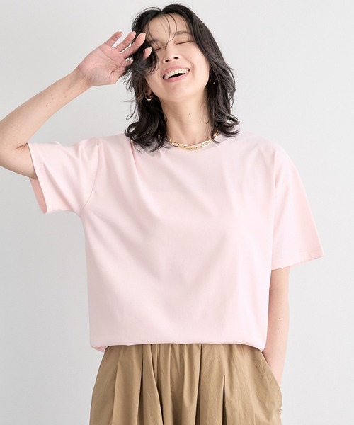 BARNYARDSTORM（バンヤードストーム）の「BARNYARDSTORM / GIZAコットンTシャツ【汗染み軽減】【『ネルソンさん』YouTubeご紹介アイテム】（Tシャツ/カットソー・レディース・ホワイト/ブラウン/ピンク/チャコールグレー/ベージュ・S/M）」の10枚目の写真