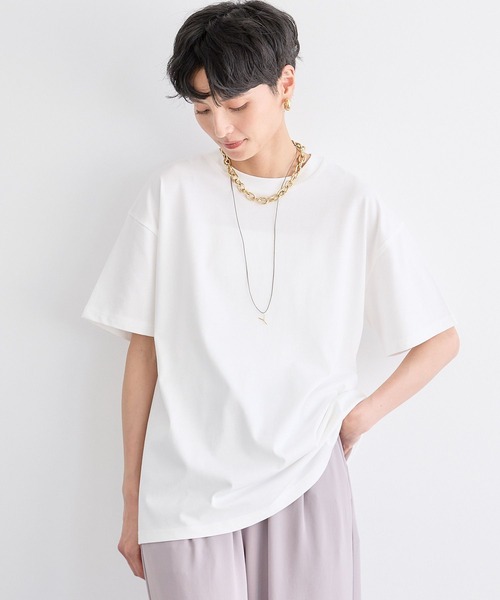 BARNYARDSTORM（バンヤードストーム）の「BARNYARDSTORM / GIZAコットンTシャツ【汗染み軽減】【『ネルソンさん』YouTubeご紹介アイテム】（Tシャツ/カットソー・レディース・ホワイト/ブラウン/ピンク/チャコールグレー/ベージュ・S/M）」の13枚目の写真