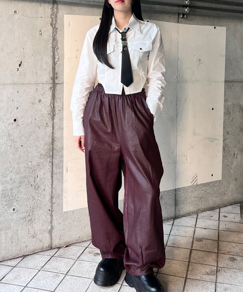 Figments(フィグメンツ)の「アジャスタータイシャツ(シャツ/ブラウス・レディース・ブラック/ホワイト・FREE)」の6枚目の写真