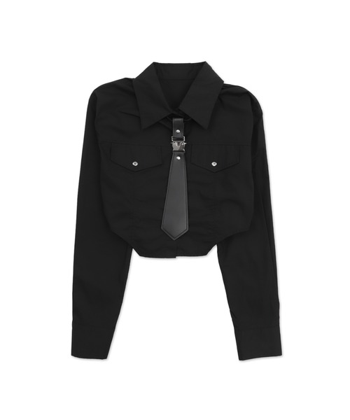 Figments(フィグメンツ)の「アジャスタータイシャツ(シャツ/ブラウス・レディース・ブラック/ホワイト・FREE)」の11枚目の写真