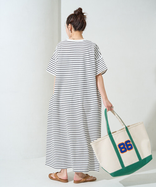 FREAK'S STORE(フリークスストア)の「限定展開 USAコットンビッグシルエットTシャツワンピース(ワンピース・レディース・オフホワイト/ブラック/レッド/ブラウン/イエロー/ストライプ/ネイビー・MEDIUM/SMALL)」の22枚目の写真