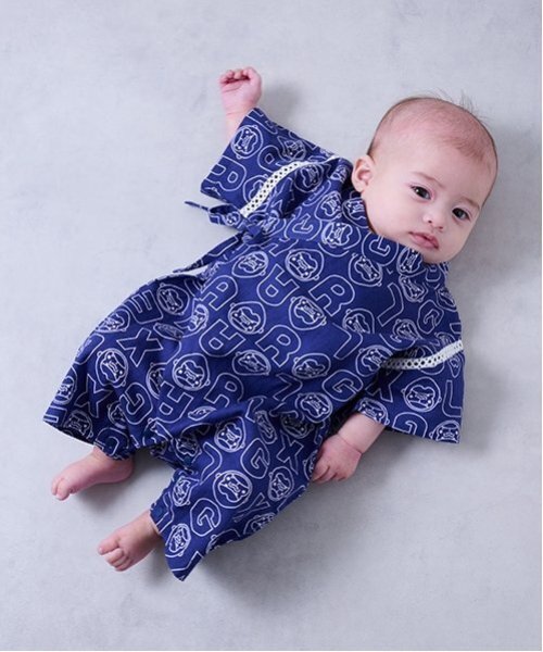 新品未使用 M100cm~110cm エクストララージキッズ 甚平 OGゴリラ XLARGE KIDS エクストララージ キッズ OGゴリラ メランジ
