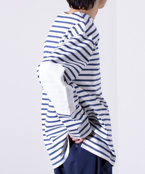 GLOSTER(グロスター)の「【GLOSTER/グロスター】バスクボーダー エルボーパッチ ボーダーロンT(Tシャツ/カットソー・メンズ・その他/ホワイト系その他2/ホワイト系その他/ネイビー/ブルー系その他・S/M/L)」の21枚目の写真