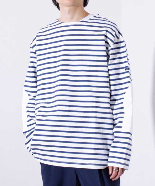 GLOSTER(グロスター)の「【GLOSTER/グロスター】バスクボーダー エルボーパッチ ボーダーロンT(Tシャツ/カットソー・メンズ・その他/ホワイト系その他2/ホワイト系その他/ネイビー/ブルー系その他・S/M/L)」の20枚目の写真