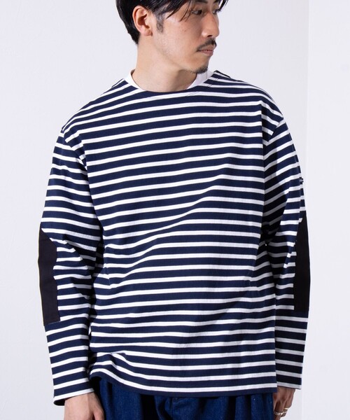 GLOSTER(グロスター)の「【GLOSTER/グロスター】バスクボーダー エルボーパッチ ボーダーロンT(Tシャツ/カットソー・メンズ・その他/ホワイト系その他2/ホワイト系その他/ネイビー/ブルー系その他・S/M/L)」の13枚目の写真
