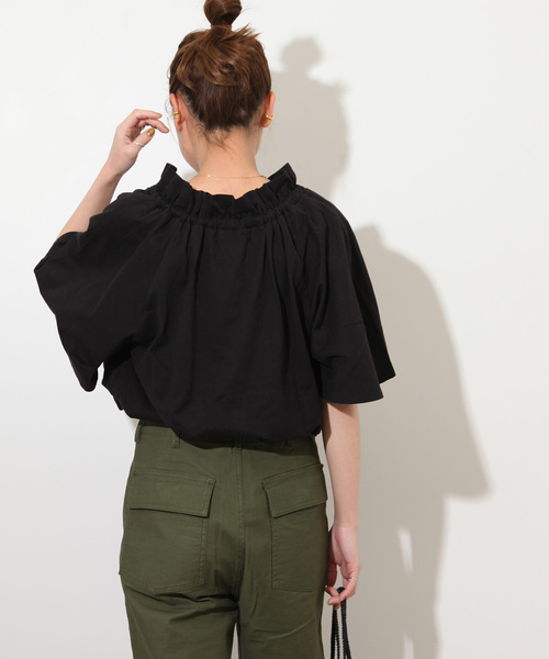 JOURNAL STANDARD relume(ジャーナルスタンダード レリューム)の「《WEB限定追加》フリルリボンTシャツ(Tシャツ/カットソー・レディース・ブラック/ホワイト・FREE)」の12枚目の写真
