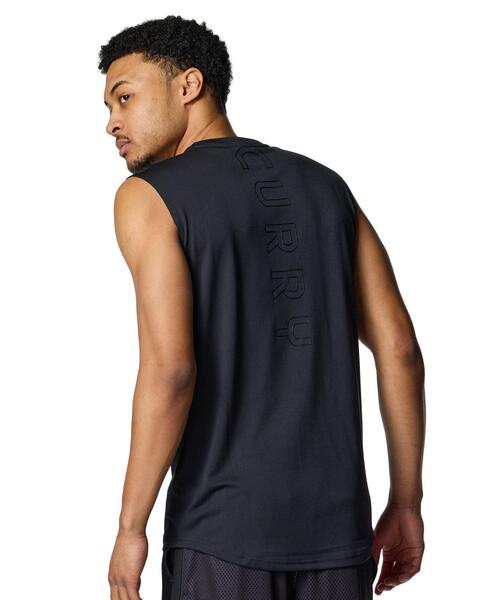 UNDER ARMOUR（アンダーアーマー）の「カリー テック ロゴ スリーブレス シャツ（バスケットボール/メンズ）（タンクトップ・メンズ・ブラック・M/L/2XL/S/XL/3XL/4XL）」の2枚目の写真