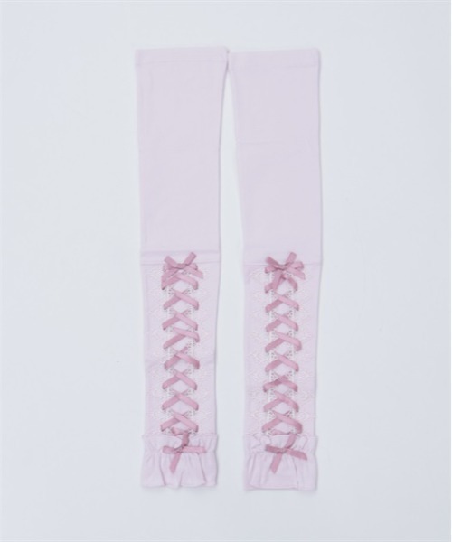 axes femme POETIQUE（アクシーズファムポエティック）の「レースアップＵＶグローブ（手袋・レディース・ホワイト/ブラック/ピンク・FREE）」の5枚目の写真