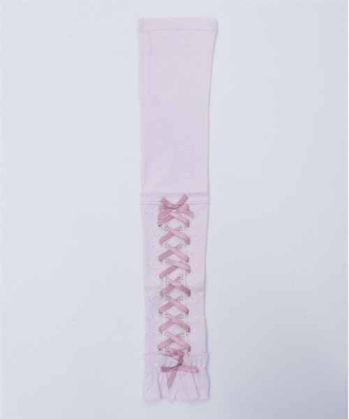 axes femme POETIQUE（アクシーズファムポエティック）の「レースアップＵＶグローブ（手袋・レディース・ホワイト/ブラック/ピンク・FREE）」の7枚目の写真