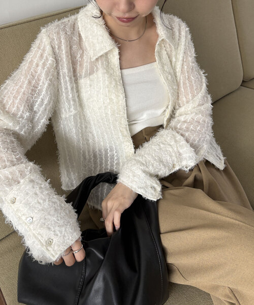 CAPRICIEUX LE'MAGE カットオフホックシャツ　アイボリー CAPRICIEUX LE'MAGE（カプリシューレマージュ）の「カットオフ