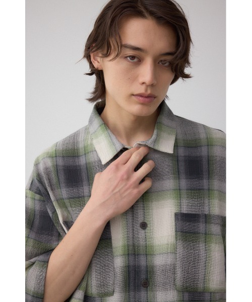 AZUL by moussy(アズールバイマウジー)の「シアーチェックシャツ(シャツ/ブラウス・メンズ・ブラック系その他/ブルー系その他3/グリーン系その他/レッド系その他・FREE/MEDIUM)」の14枚目の写真