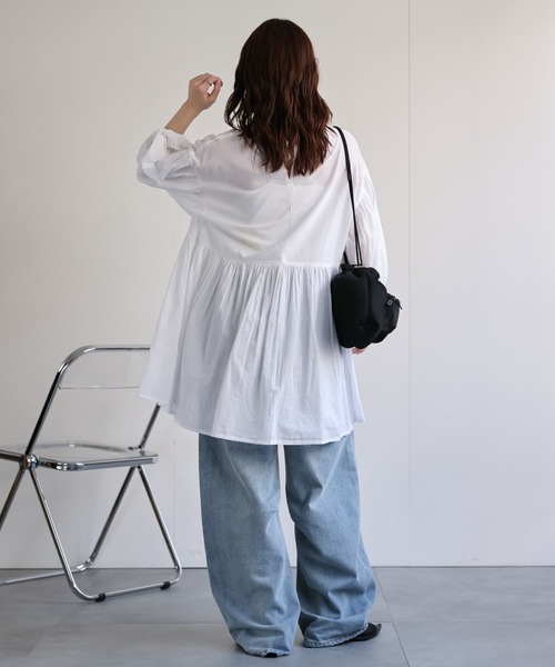 ap retro(アプレトロ)の「【India Fabric】ギャザーフレアブラウス / コットン100%(シャツ/ブラウス・レディース・オフホワイト/ブラウン/ブラック・FREE)」の18枚目の写真