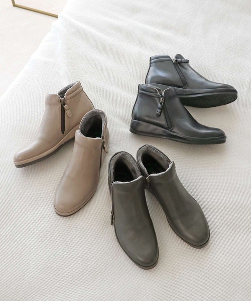 MODE KAORI(モードカオリ)の「【本革】プラットサイドファスナーブーツ/6732(ブーツ・レディース・ダークグレー/グレイッシュベージュ/ブラック・24cm/23.5cm/23cm/22.5cm/25cm/24.5cm)」の16枚目の写真