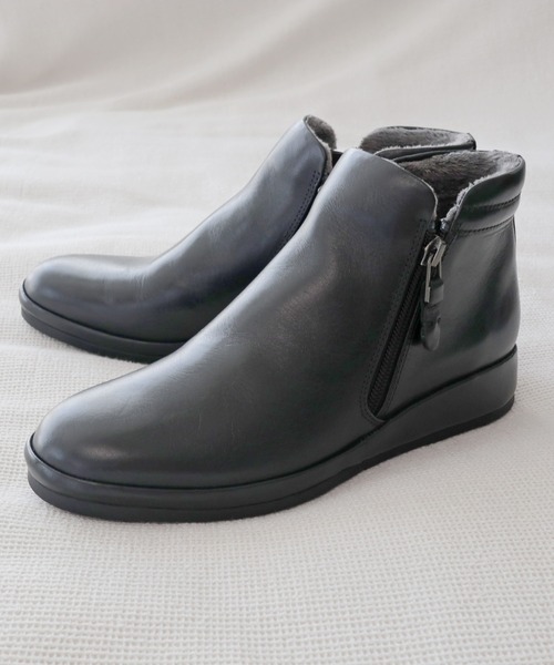 MODE KAORI(モードカオリ)の「【本革】プラットサイドファスナーブーツ/6732(ブーツ・レディース・ダークグレー/グレイッシュベージュ/ブラック・24cm/23.5cm/23cm/22.5cm/25cm/24.5cm)」の8枚目の写真