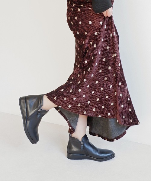 MODE KAORI(モードカオリ)の「【本革】プラットサイドファスナーブーツ/6732(ブーツ・レディース・ダークグレー/グレイッシュベージュ/ブラック・24cm/23.5cm/23cm/22.5cm/25cm/24.5cm)」の12枚目の写真