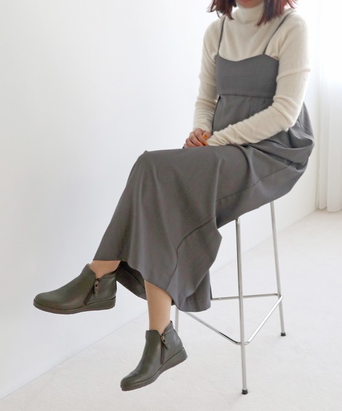 MODE KAORI(モードカオリ)の「【本革】プラットサイドファスナーブーツ/6732(ブーツ・レディース・ダークグレー/グレイッシュベージュ/ブラック・24cm/23.5cm/23cm/22.5cm/25cm/24.5cm)」の13枚目の写真