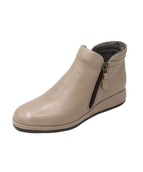 MODE KAORI(モードカオリ)の「【本革】プラットサイドファスナーブーツ/6732(ブーツ・レディース・ダークグレー/グレイッシュベージュ/ブラック・24cm/23.5cm/23cm/22.5cm/25cm/24.5cm)」の9枚目の写真