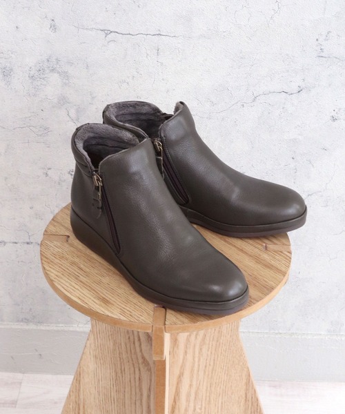 MODE KAORI(モードカオリ)の「【本革】プラットサイドファスナーブーツ/6732(ブーツ・レディース・ダークグレー/グレイッシュベージュ/ブラック・24cm/23.5cm/23cm/22.5cm/25cm/24.5cm)」の20枚目の写真