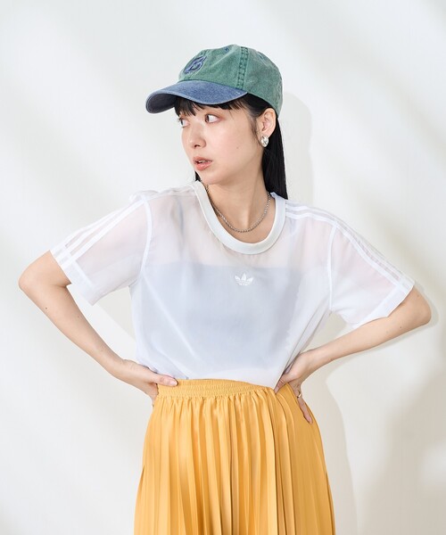 人気★adidas アディカラー シアー スリーストライプス Tシャツ アディカラー シアー スリーストライプス 半袖Tシャツ