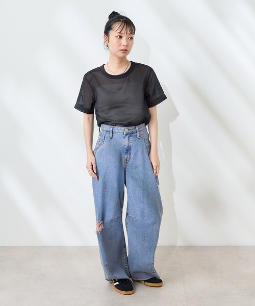 adidas/アディダス SHEER 3STRIPES TEE/アディカラー シアー