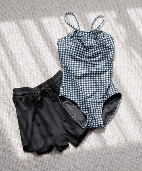 Ocean Pacific（オーシャンパシフィック）の「【Ocean Pacific(オーシャンパシフィック)】スイムウェア＋ショートパンツセット（水着・レディース・チェック/ブラック・FREE）」の3枚目の写真